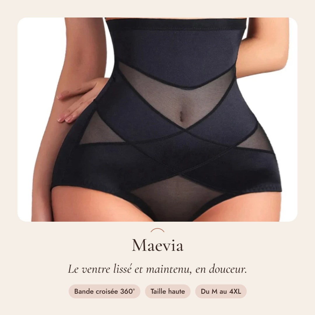 Culotte sculptante Maevia noire – bande croisée 360°