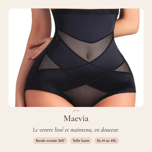 Culotte sculptante Maevia noire – bande croisée 360°