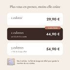 Offres : 1, 2 ou 3 culottes