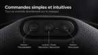 Commandes intégrées du masque : volume, lecture, pause et appels
