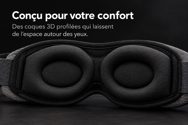 Coques 3D profilées du masque laissant de l'espace autour des yeux
